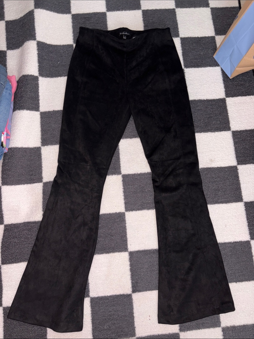 Flare velvety/suede pants